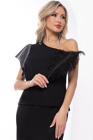 LADY TAIGA Топ на одно плечо с рукавом #955199