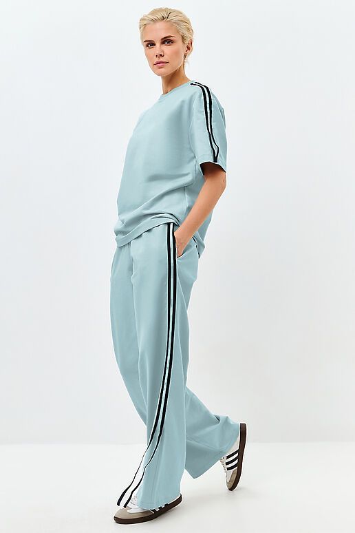 Костюм (Брюки+Свитшот) EZANNA (Снежная мята (лампас)) W1Ks375F2 #1237952 фото 1