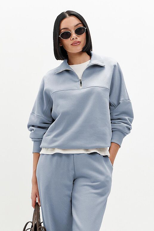 Худи с воротом EZANNA (Туман) W1Hu405F3 #1238095 фото 1