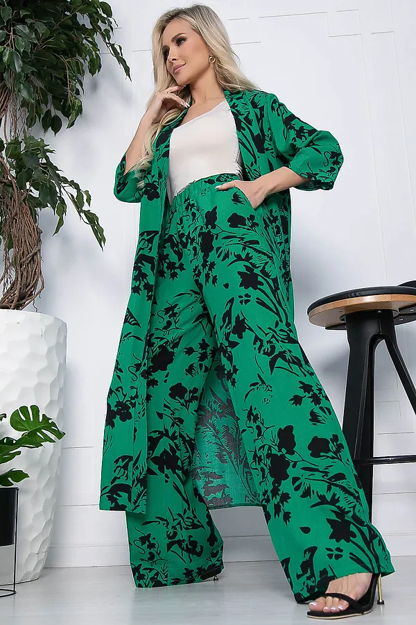 Костюм (Рубашка+Брюки) LADY TAIGA, зеленый - фото 1
