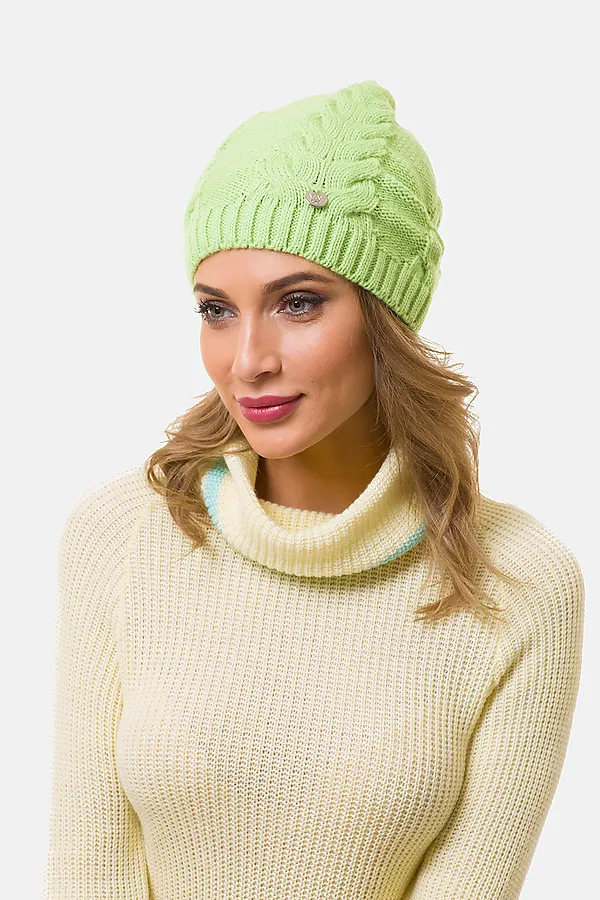 Шапка VAY, лайм - фото 1