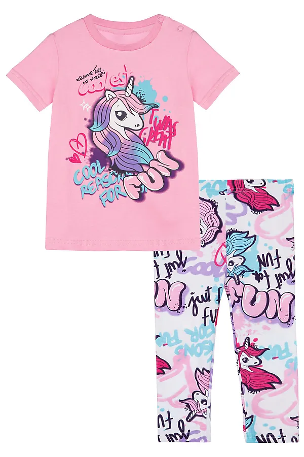 Костюм (Футболка+Леггинсы) PLAYTODAY, разноцветный - фото 1