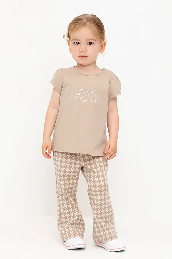 Брюки CROCKID, бежевый,гусиная лапка к505 - фото 1