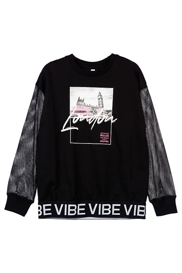 Свитшот PLAYTODAY, черный - фото 1