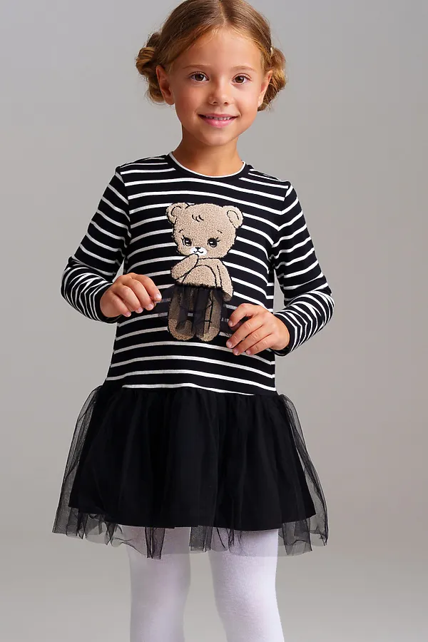 Платье PLAYTODAY, черный,белый - фото 1