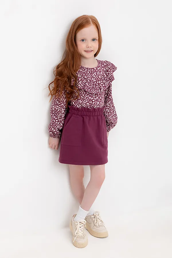 Юбка CROCKID, насыщенная клюква к497 - фото 1