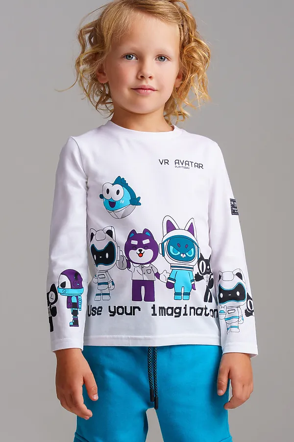 Лонгслив PLAYTODAY, белый - фото 1