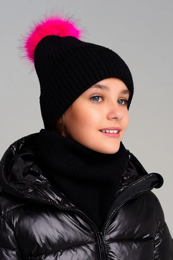 Комплект (Шапка+Снуд) PLAYTODAY, черный - фото 1