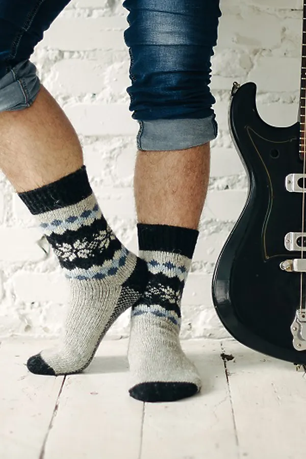 Носки шерстяные шерстяные мужские Снегопад НАТАЛИ, серый - фото 1