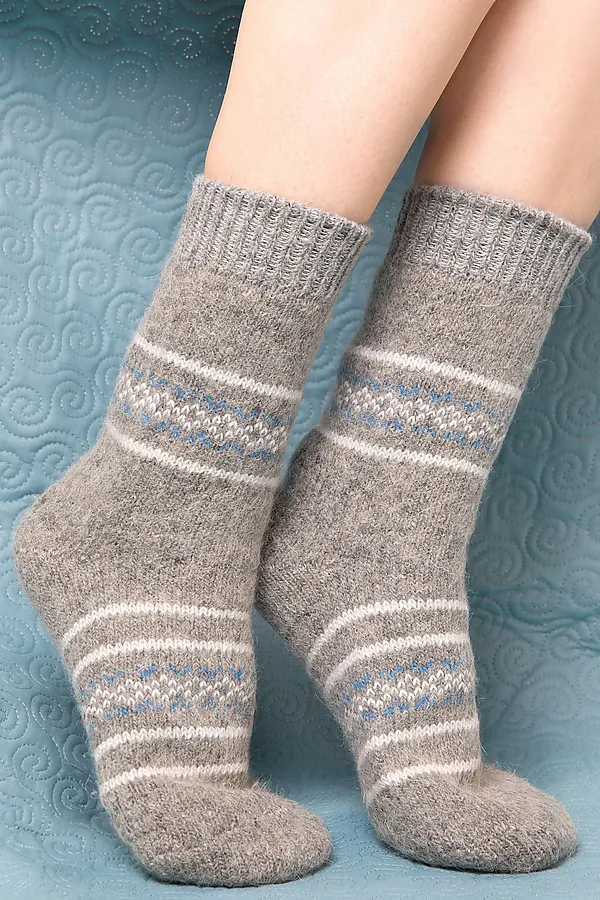 Носки шерстяные шерстяные женские Метелица НАТАЛИ, серый - фото 1