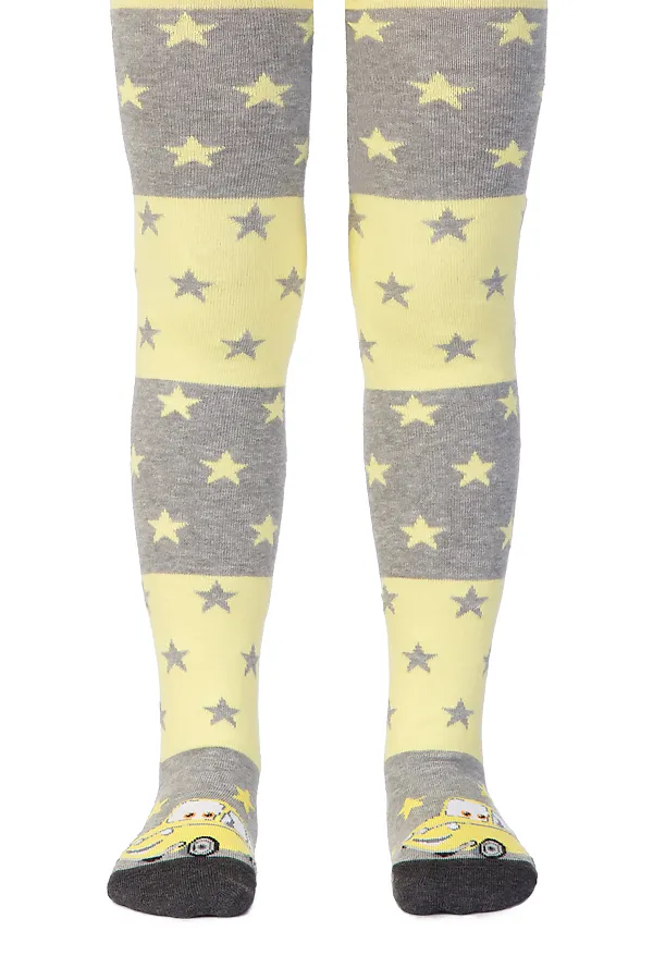 Колготки CONTE KIDS, серый-желтый - фото 1