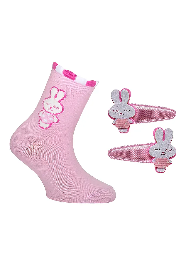 Носки (+ Заколка для волос) CONTE KIDS, светло-розовый - фото 1