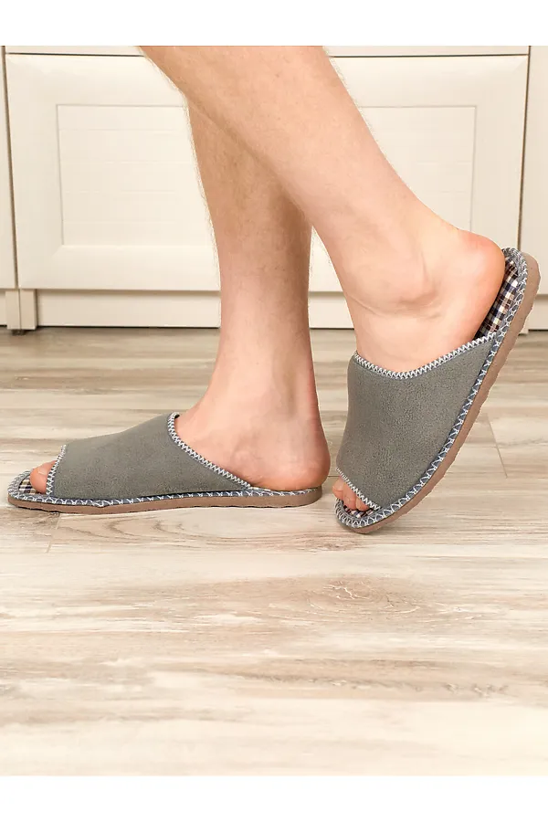 Тапки арт. 117 флис НАТАЛИ, сер клет син кор - фото 1