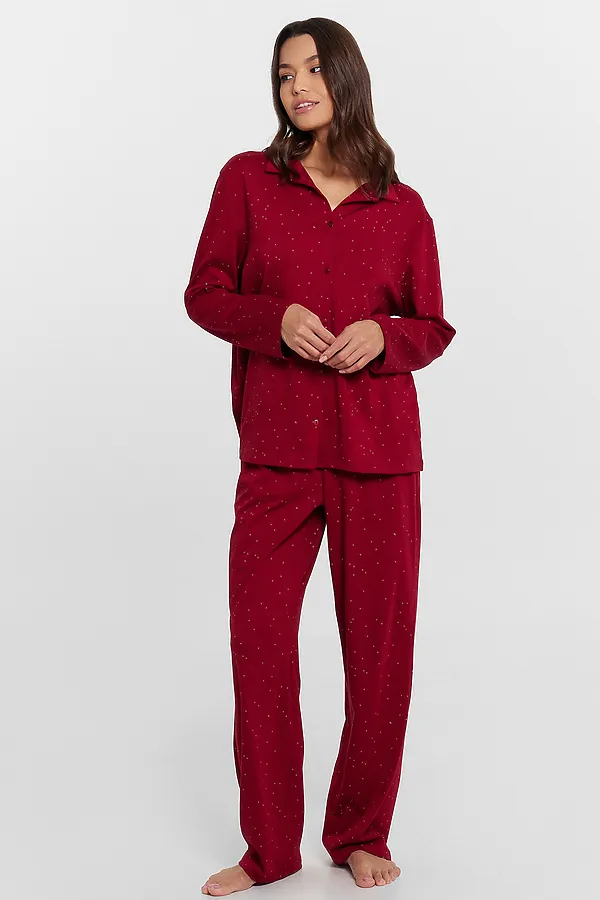 Комплект (Рубашка+Брюки) MARK FORMELLE, белый горошек на т.красном - фото 1