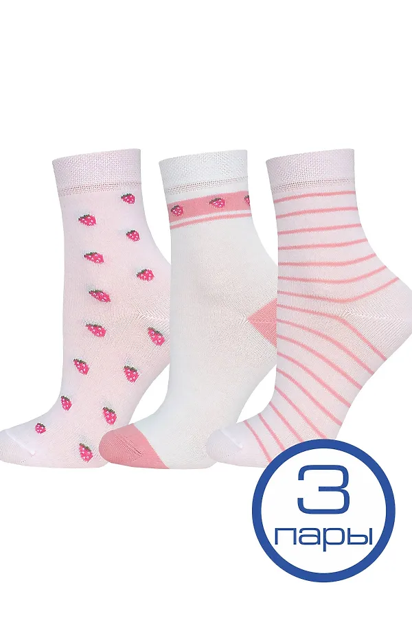 Носки, 3 п. БРЕСТСКИЕ, св.розовый-молочный - фото 1