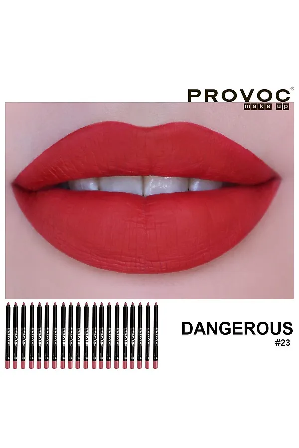 Provoc Гелевая подводка в карандаше для губ, №23 / Semi-Permanent Gel Lip Liner, Dangerous KRISTALLER, классически-красный - фото 1