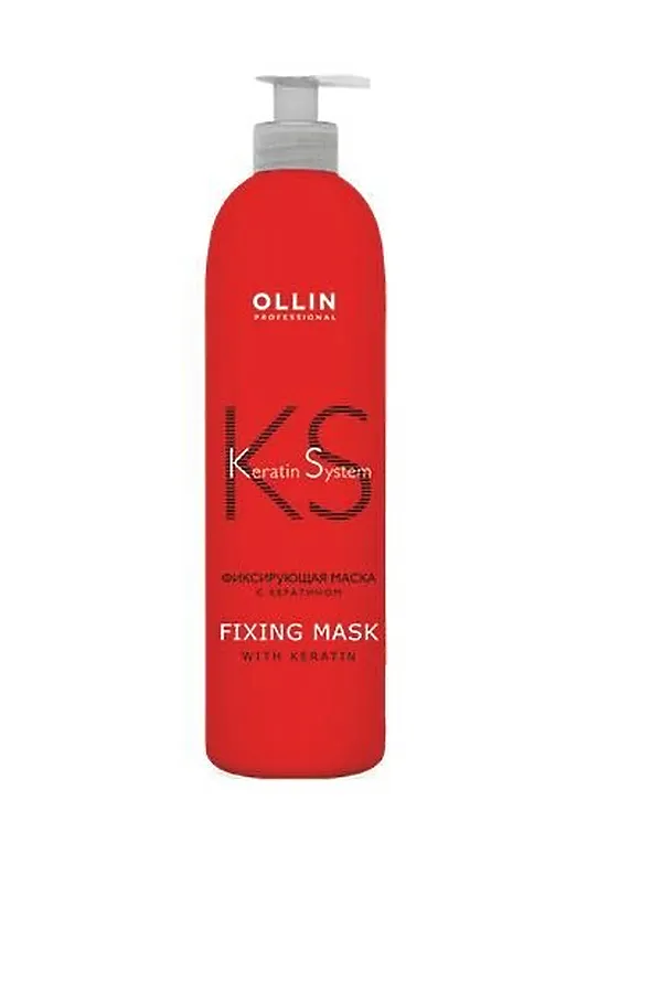 Ollin Фиксирующая маска с кератином / Keratin System, 500 мл KRISTALLER, красный - фото 1