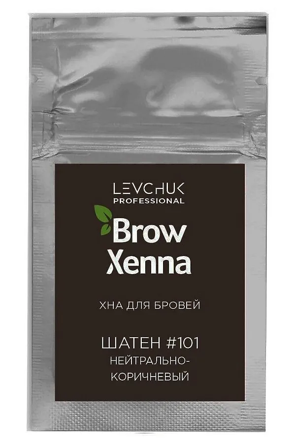 BrowXenna Хна для бровей, шатен №101, 6 г KRISTALLER, нейтрально-коричневый - фото 1