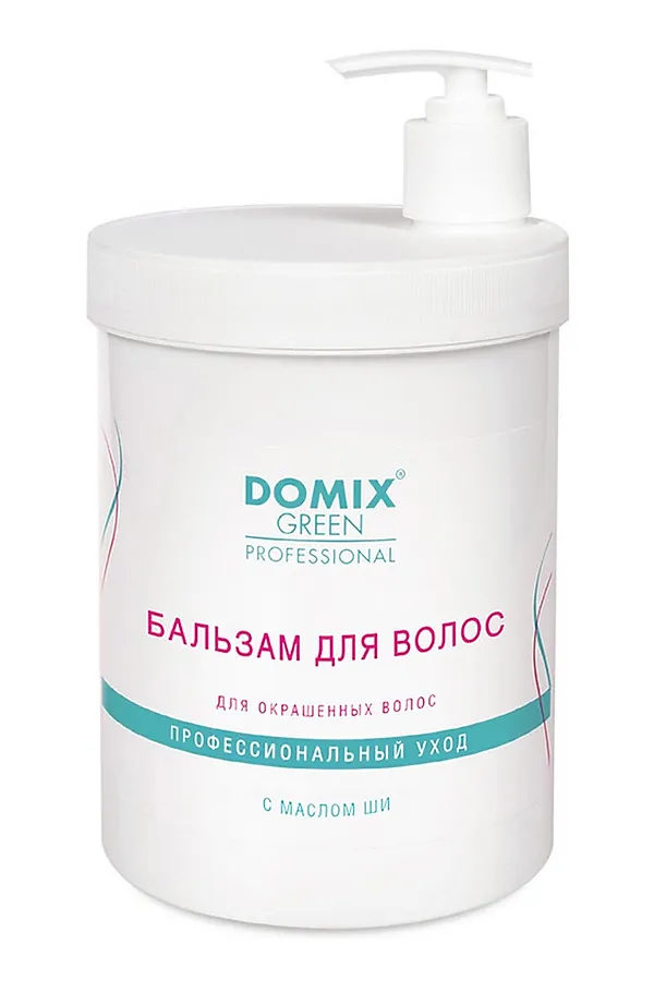 Domix Green Professional Бальзам для окрашенных волос с маслом ши, 1000 мл KRISTALLER, белый - фото 1