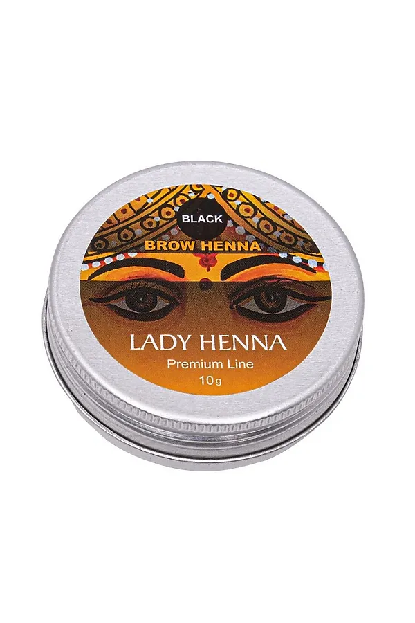 Lady Henna Краска для бровей на основе хны чёрная / Premium Line KRISTALLER, чёрный - фото 1