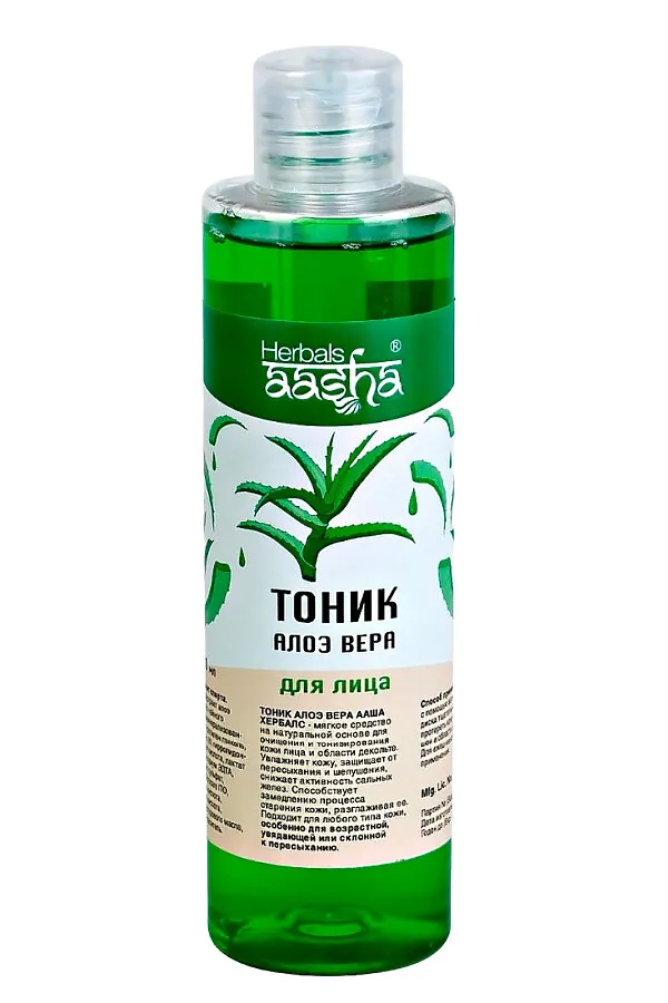 Aasha Herbals Тоник для лица / Алоэ вера, 200 мл KRISTALLER, алоэ вера - фото 1