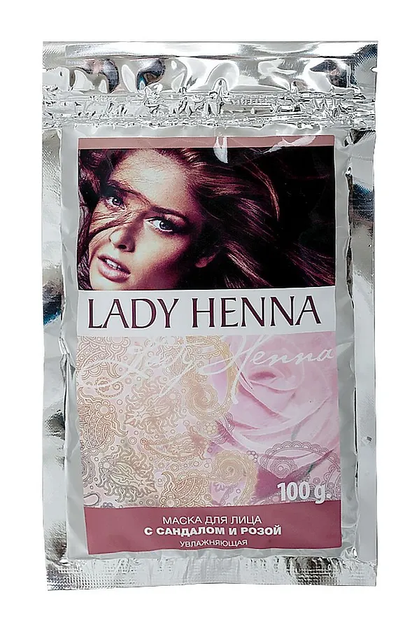 Lady Henna Маска для лица увлажняющая с сандалом и розой, 100 г KRISTALLER, сандал и роза - фото 1