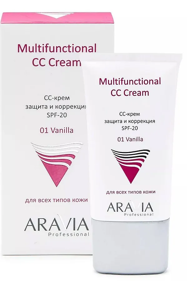 Aravia CC-крем для лица защитный SPF-20 / Multifunctional CC Cream тон 01, 50 мл KRISTALLER, 01 ваниль - фото 1