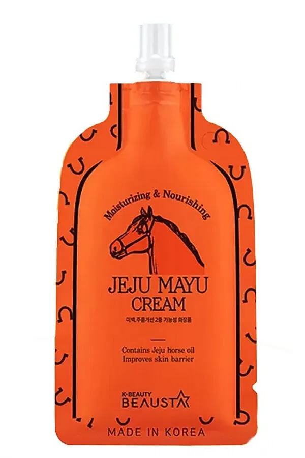 Beausta Крем для лица питательный с лошадиным жиром / Jeju Mayu Cream, 15 мл KRISTALLER, оранжевый - фото 1
