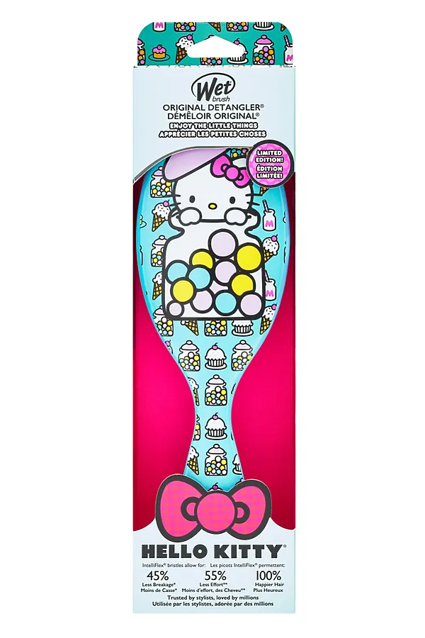 Wet Brush Расчёска для спутанных волос / Original Detangler Hello Kitty Bubble Gum Blue KRISTALLER, голубой - фото 1