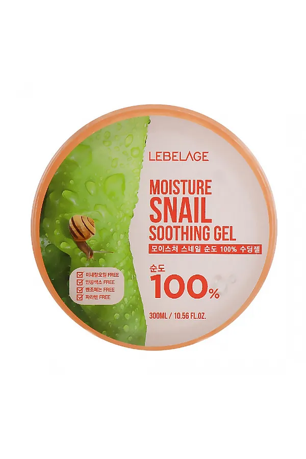 Lebelage Увлажняющий гель для лица и тела с муцином улитки / Moisture Snail 100% Soothing Gel, 300 мл KRISTALLER, бесцветный - фото 1