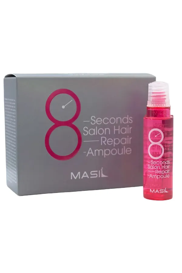 Masil Протеиновая маска-филлер для поврежденных волос / 8 Seconds Salon Hair Repair Ampoule, 10 шт. x 15 мл KRISTALLER, розовый - фото 1