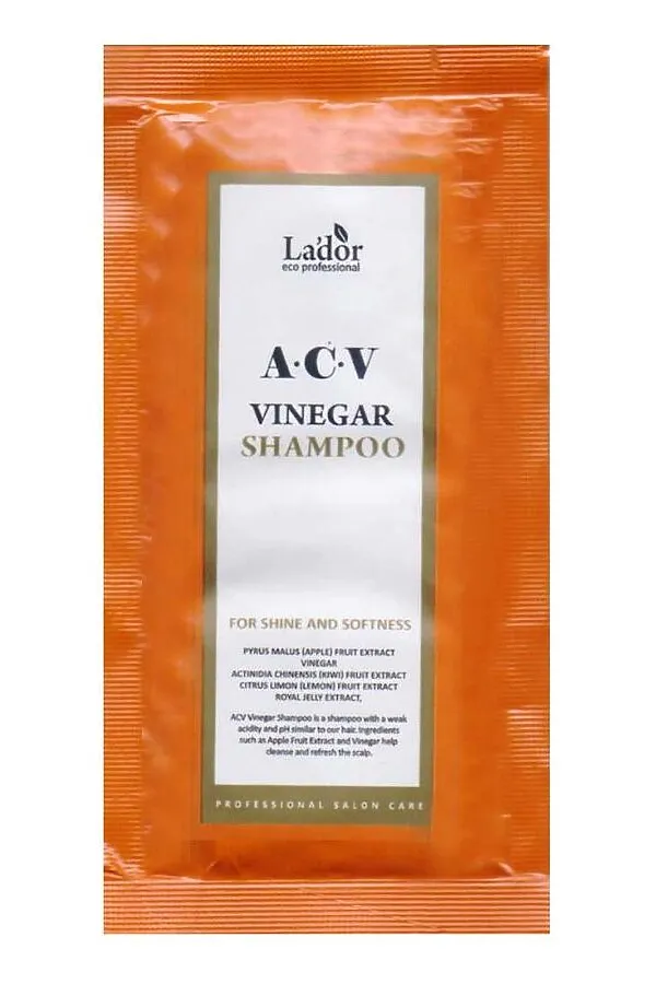 Lador Шампунь для волос в пробнике с яблочным уксусом / ACV Apple Vinergar Shampoo, 10 мл KRISTALLER, яблочный уксус - фото 1