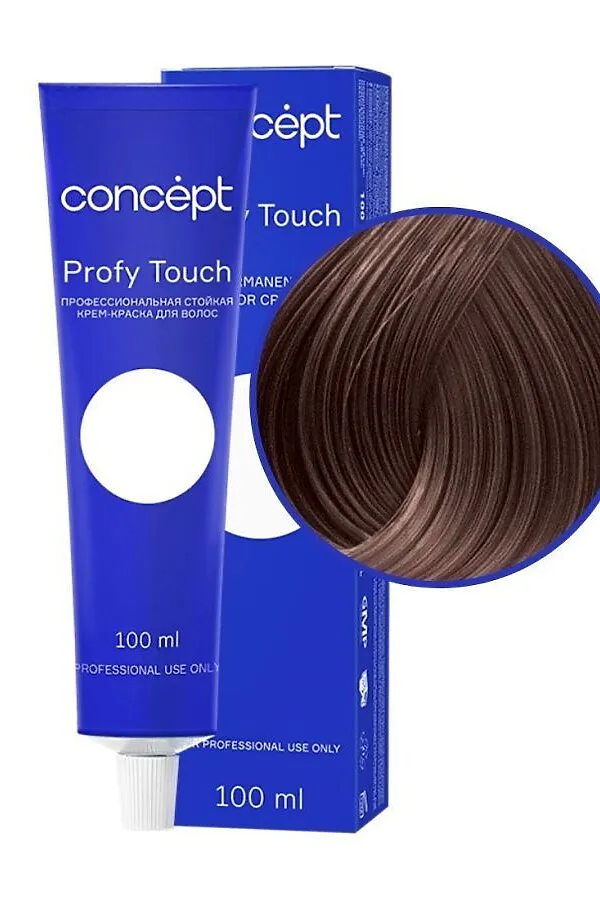 Concept Profy Touch 6.00 Профессиональный крем-краситель для волос, интенсивный русый, 100 мл KRISTALLER, интенсивный русый - фото 1