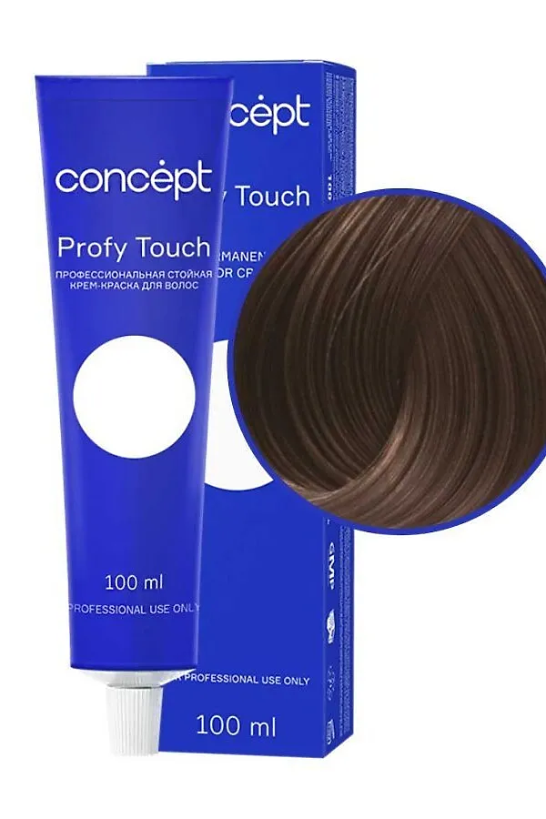 Concept Profy Touch 4.0 Профессиональный крем-краситель для волос, тёмный шатен, 100 мл KRISTALLER, тёмный шатен - фото 1