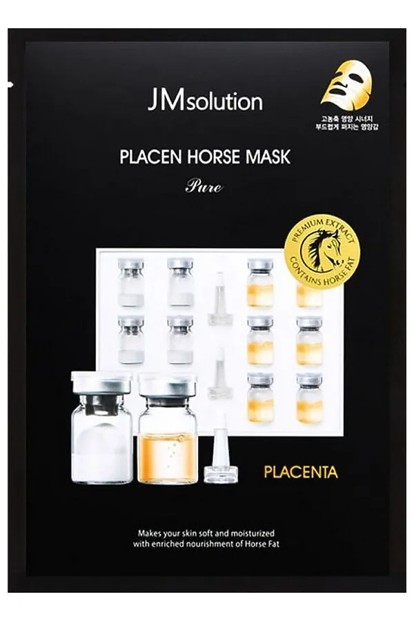 JMsolution Антивозрастная плацентарная тканевая маска / Placen Horse Mask, 30 мл KRISTALLER, бесцветный - фото 1