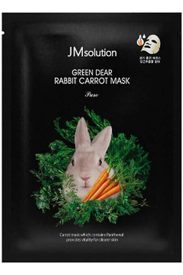 JMsolution Успокаивающая тканевая маска с экстрактом моркови / Green Dear Rabbit Carrot Mask, 30 мл KRISTALLER, морковь - фото 1