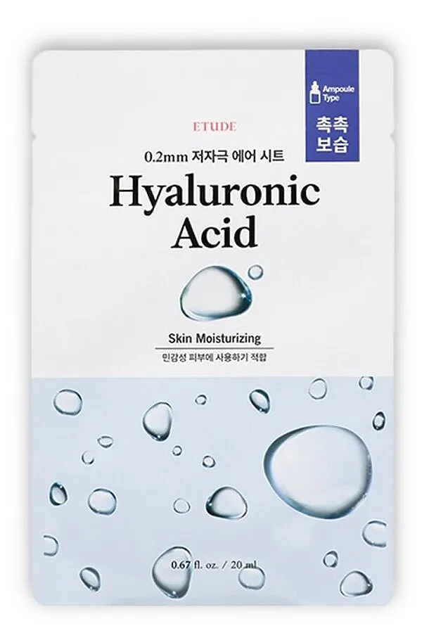 Etude Тканевая маска для лица с гиалуроновой кислотой / 0.2 Therapy Air Mask Hyaluronic Acid, 20 мл KRISTALLER, белый - фото 1