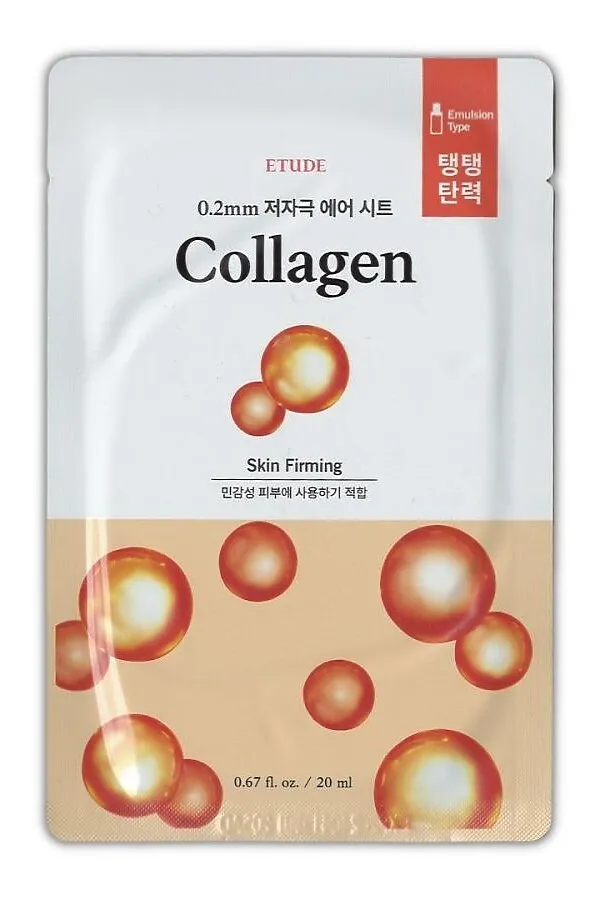 Etude Тканевая маска для лица с коллагеном / 0.2 Therapy Air Mask Collagen, 20 мл KRISTALLER, белый - фото 1