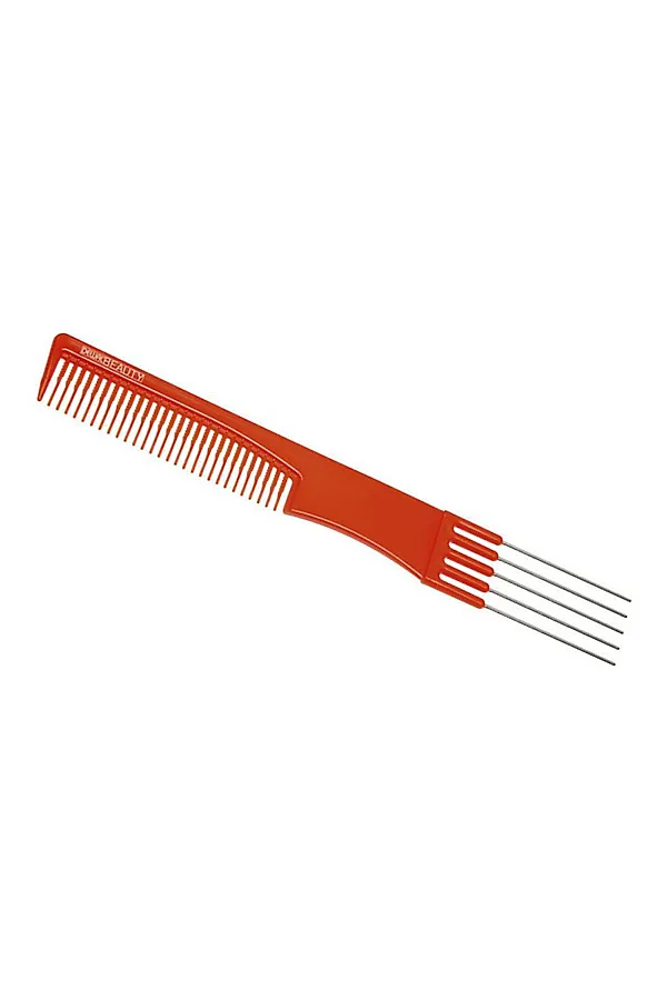 Dewal Beauty Расческа для начеса с металлическими зубцами DBO6506, оранжевый, 19 см KRISTALLER, оранжевый - фото 1