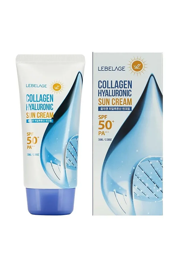 Lebelage Солнцезащитный крем для лица с коллагеном / Collagen Hyaluronic Sun Cream SPF50+ PA+, 70 мл KRISTALLER, белый - фото 1