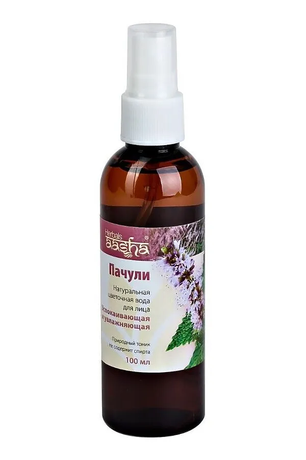 Aasha Herbals Натуральная цветочная вода / Пачули, 100 мл KRISTALLER, пачули - фото 1