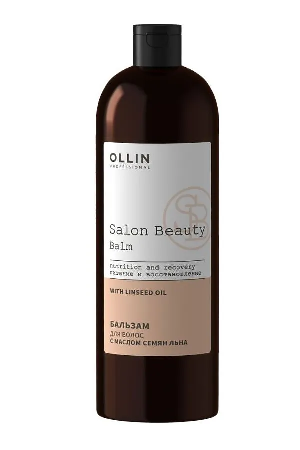 Ollin Бальзам для волос с маслом семян льна / Salon Beauty, 1000 мл KRISTALLER, коричневый - фото 1