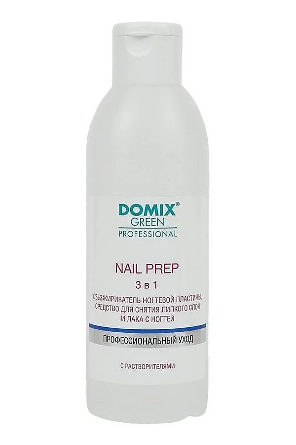 Domix Green Professional Обезжириватель ногтевой пластины 2 в 1, средство для снятия липкого слоя и лака для ногтей / Nail Prep Lux, 200 мл KRISTALLER, белый - фото 1