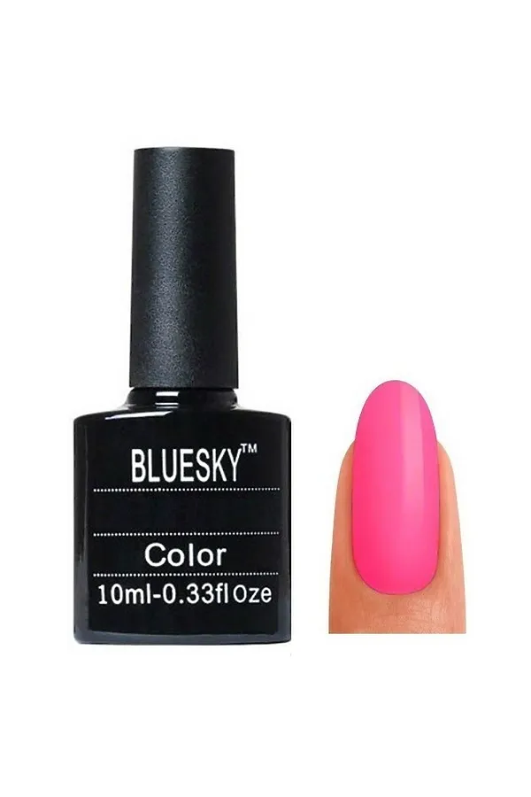 Bluesky Гель-лак для ногтей 128 SU, ядовито-розовый, 10 мл KRISTALLER, 128 su, ядовито-розовый - фото 1