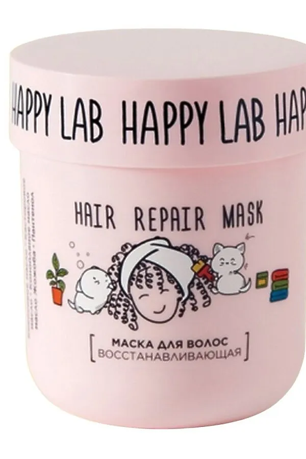 Happy Lab Happy Lab Маска для волос восстанавливающая, 180 г KRISTALLER, розовый - фото 1