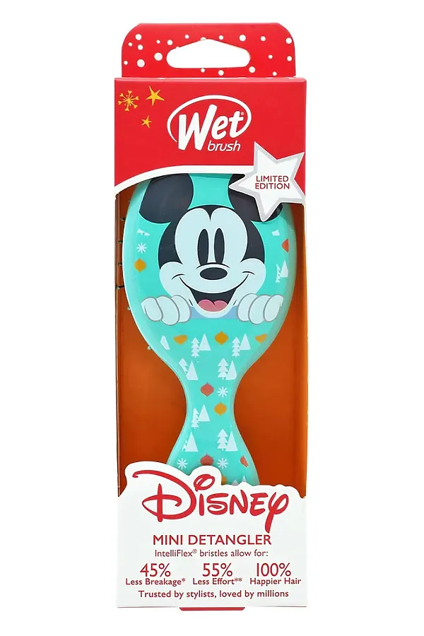 Wet Brush Расческа для спутанных волос мини / Holiday Joy Mini Detangler Love And Joy BWR832MMJY KRISTALLER, голубой - фото 1