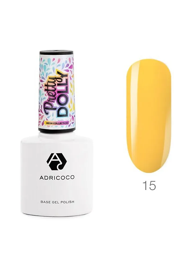 ADRICOCO Гель-лак для ногтей / Pretty dolly №15, неоновый цитрусовый, 8 мл KRISTALLER, №15, неоновый цитрусовый - фото 1