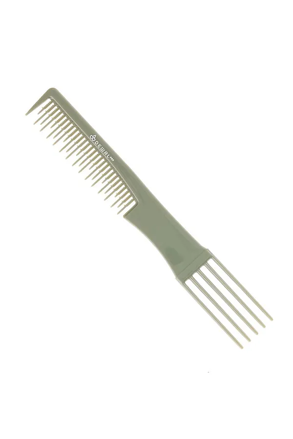 Dewal Расчёска рабочая для начеса с пластиковой вилкой / Эконом OLIVE CO-6505OLIVE,19 см KRISTALLER, оливковый - фото 1