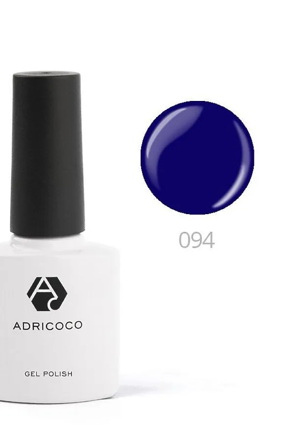 ADRICOCO Цветной гель-лак для ногтей №094, ультрамариновый, 8 мл KRISTALLER, №094, ультрамариновый - фото 1