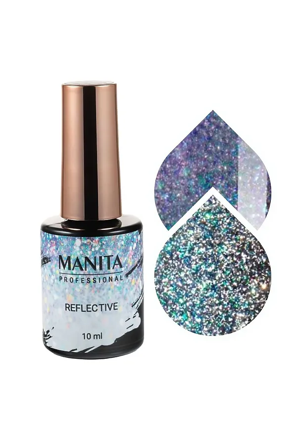 Manita Professional Гель-лак для ногтей светоотражающий с хлопьями юки / Multichrome Reflective №04, 10 мл KRISTALLER, №04 - фото 1